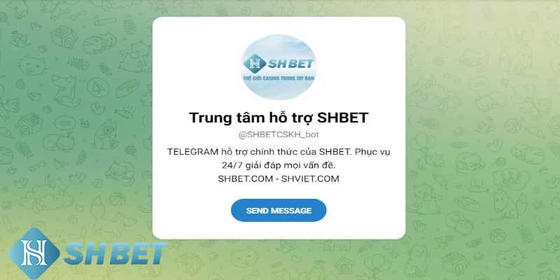 Nhận trợ giúp từ Shbet qua telegram